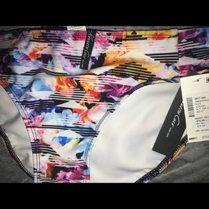 Multi color swim bottoms.